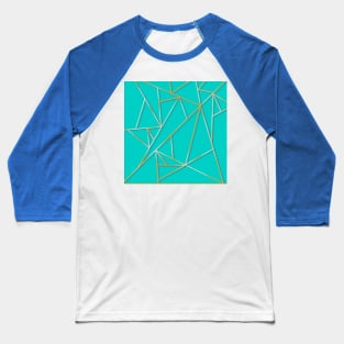 Cyan and gold mosaic design Baseball T-Shirt